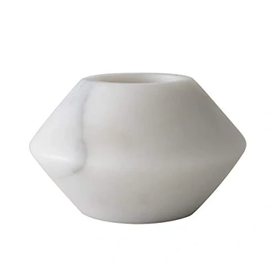 Afbeelding van TAK Design Marmer Theelicht Conisch 12 x 7 cm Wit