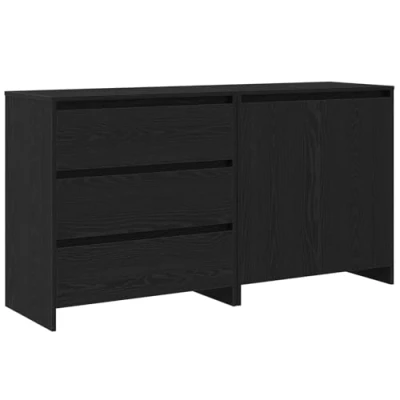 Afbeelding van vidaXL Dressoir 2 Stuks Zwart Eiken Bewerkt Hout Groot Buffet