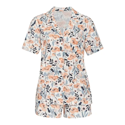 Afbeelding van Lascana COSY World Shorty Pyjama, Dames, Maat: 32/34, Orange/blue
