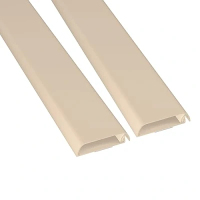 Afbeelding van Kabelgoten van D Line, kabelgoot voor wand, tv kabelopbergsysteem, zelfklevend, scharnierend ontwerp uit één stuk 2 x 60 mm (B) 15 (H) 40 cm lang (80 in totaal) magnolia