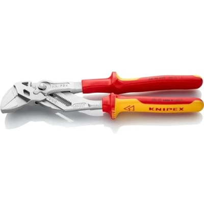 Afbeelding van Knipex Sleuteltang tang en schroefsleutel in één gereedschap verchroomd, geïsoleerd met meer componentengrepen, VDE getest 250 mm (zelfbedieningskaart/blister) 86 06 SB
