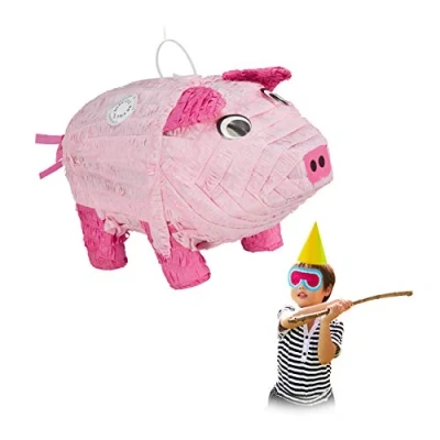 Afbeelding van Relaxdays pinata varken decoratie feestversiering varkentje piñata verjaardag