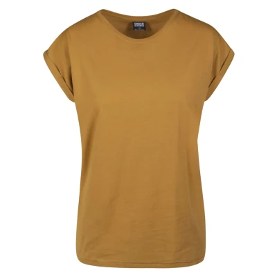 Afbeelding van Urban Classics Extended Shoulder Tshirt basic, Dames, Maat: 3XL, Nut