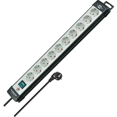 Afbeelding van Stekkerdoos 10 voudig Brennenstuhl 3 meter (Schakelaar, Zwart/Wit)