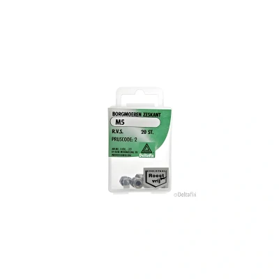 Afbeelding van Deltafix borgmoer r.v.s. a2 m5 din 985 20 st.