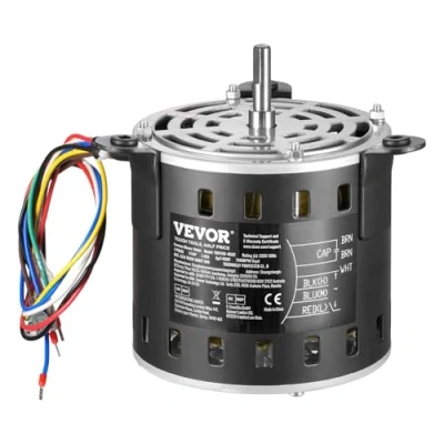 Afbeelding van VEVOR 1/5HP ventilatormotor 1,45A 700/900/1100rpm 3 snelheden 8μF/450V condensator