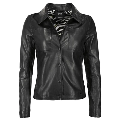 Afbeelding van Maze Leren jas, Dames, Maat: Small, Black