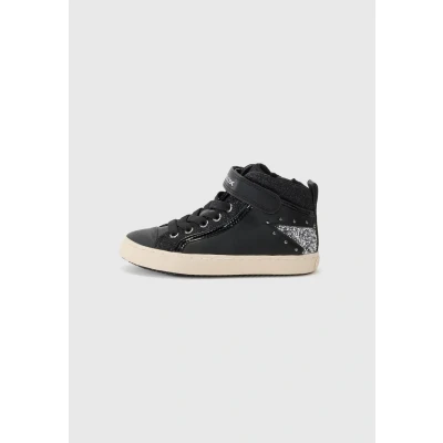 Afbeelding van Geox Kalispera Sneakers hoog Black/dark silvercoloured voor kinderen, Maat: 25, silver/coloured Schoenen