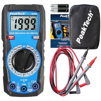 Afbeelding van PeakTech P 1040 Compacte digitale multimeter TRMS 2.000 counts, spanning , stroom weerstand capaciteit en continuïteitstester, 600V CAT III