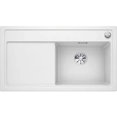 Afbeelding van Blanco Zenar 5 S enkele spoelbak en spoeltafel met draaiknopbediening in wit BR 523938