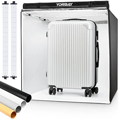 Afbeelding van Yorbay Fotobox Fotostudio Met Dimbare LED verlichting 4 Achtergrondfolies 80 x 80cm