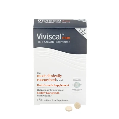 Afbeelding van Viviscal Man haargroei Supplement 180 stuks Voedt dunner wordend haar en bevordert de bestaande van binnenuit Remt DHT