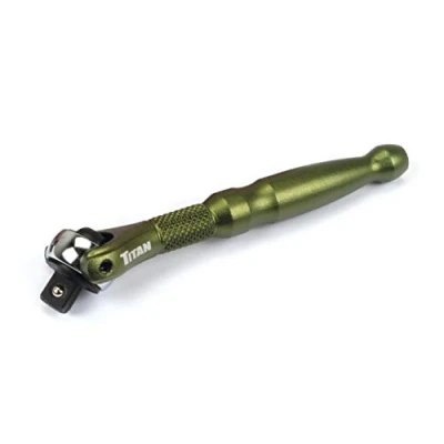 Afbeelding van Titan 11324 1/4 inch aandrijving x 4 90 tand draaibare kop micro ratel groen