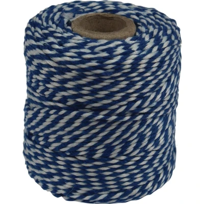 Afbeelding van Katoentouw, Blauw wit, Klos Van 50 G, Ongeveer 55 M Touw