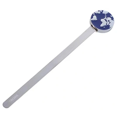 Afbeelding van Troika Bladwijzer wereldbol, van roestvrij staal, glanzend in blauw/zilverkleurig
