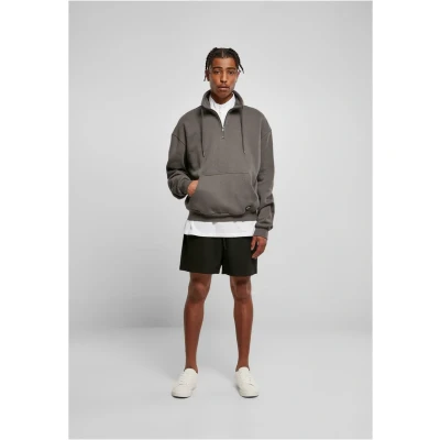 Afbeelding van Urban Classics Organic Drawstring Troyer Sweater, Heren, Maat: Large, Darkshadow