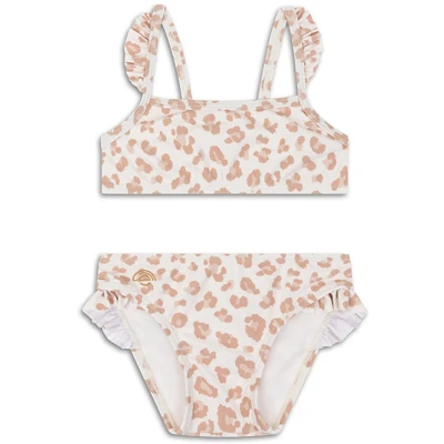 Afbeelding van Swim Essentials Beige Panterprint Meisjes UV Bikini Maat 122/128