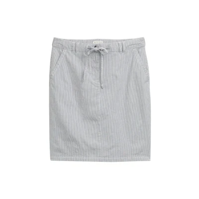 Afbeelding van TOM Tailor MIT Kordelzug Kokerrok, Dames, Maat: 38, Delicate navy white stripe