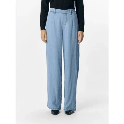 Afbeelding van OBJECT wide leg casual broek blauw