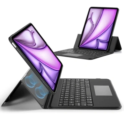 Afbeelding van ESR Voor iPad Air 13 inch (M2) 2024 toetsenbordhoes met trackpad, magnetisch afneembaar toetsenbord toetsen achtergrondverlichting, volledig verstelbare standaard in