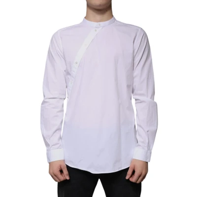 Afbeelding van Poplin Shirt Asymmetrical Design Long Sleeves White