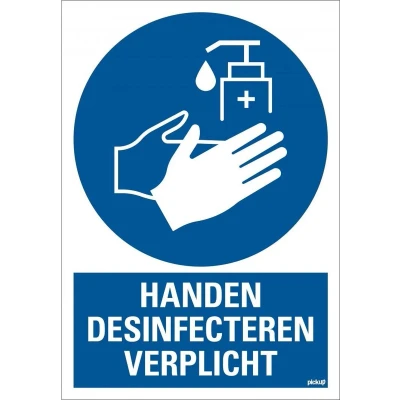 Afbeelding van Pickup Bord Handen Desinfecteren Verplicht 230 x 330 MM