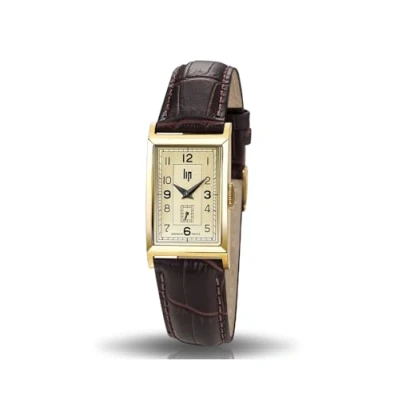 Afbeelding van Lip Dameshorloge analoog kwarts met leren band lip671006, Champagne, riem