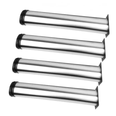 Afbeelding van Qrity 4 stuks 400 mm hoogte meubelpoten roestvrij staal keukenpoten ronde 2 inch diameter verstelbare kast fegs tafelpoten in verstelbaar (totaal: 415 mm)