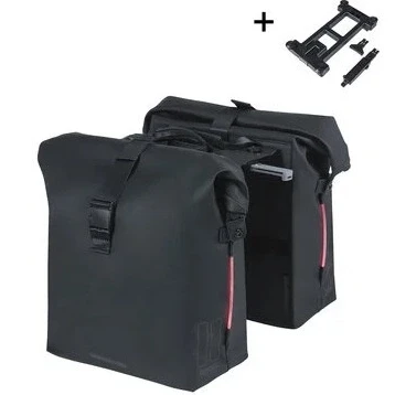 Afbeelding van Basil SoHo dubbele fietstas Nordlicht MIK, 41L, zwart