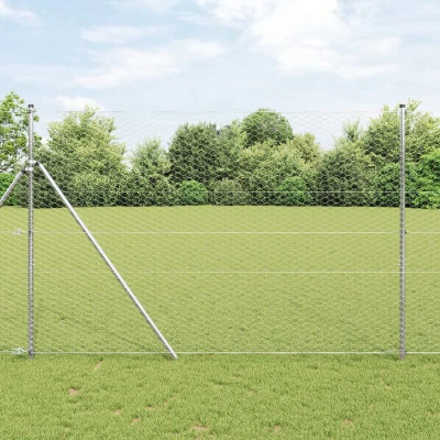 Afbeelding van vidaXL Hexagon Hek 1.6x25 m Verzinkt Staal