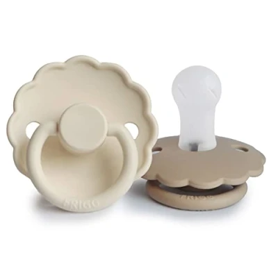 Afbeelding van FRIGG Daisy siliconen fopspeen, Cream /Croissant 0 6 maanden