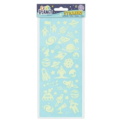 Afbeelding van Craft Planet Stickers, Glow in the Dark, de ruimte