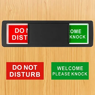 Afbeelding van 7 x 2 Inch Do Not Disturb deurbord, schuifdeur indicator teken voor kantoor thuis, klop slider teken, privacy niet storen en welkom