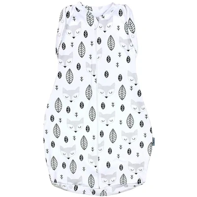 Afbeelding van TupTam Baby Pucksack OEKO TEX gecertificeerde materialen Wikkeldeken Gewatteerde babyslaapzak 2,5 TOG unisex, Ongevoerd 0,5 TOG/Vossen Wit Grijs, 3 6 maanden