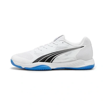 Afbeelding van Puma Eliminate Turbo Handbalschoenen, Heren, Maat: 40.5, White/bluemazing Textiel/ synthetisch