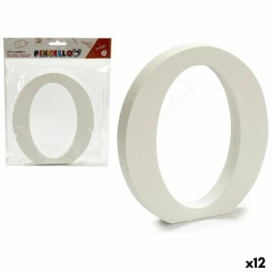 Afbeelding van Brief O Wit Hout 1,8 x 21 17 cm (12 Stuks)