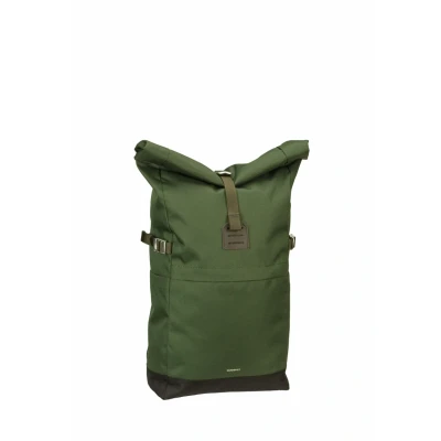 Afbeelding van Sandqvist Icon Rolltop laptop rugzak M dawn green with dark brown leather