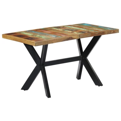 Afbeelding van Eettafel 140x70x75 cm massief gerecycled hout