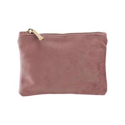 Afbeelding van Bagbase Polyester fluwelen accessoirezakje kleine rozenkwarts smaragd, accessoiretas en kantoororganizer voor mannen vrouwen autosleutelzakje waszak, Rozenkwarts, Accessoire Tas