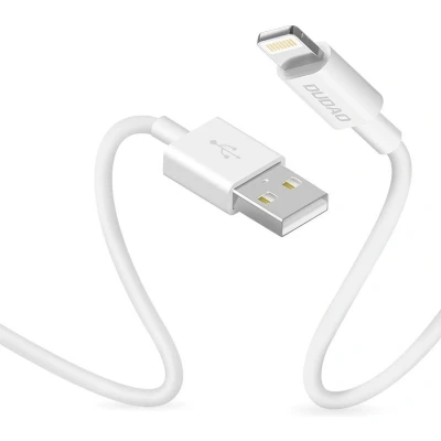 Afbeelding van Dudao USB naar Lighting Geschikt voor iPhone oplader 3A Fast charge oplaadkabel Datakabel 1 Meter Wit