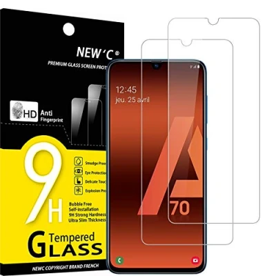 Afbeelding van NEW&#039;C 2 Stuks, Screen Protector voor Samsung Galaxy A70, Gehard Glass Schermbeschermer Film 0.33 mm ultra transparant, resistent