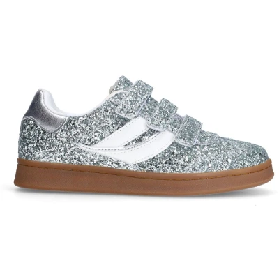 Afbeelding van sacha Glitzer MIT Klettverschluss Sneakers laag, Dames, Maat: 36, Silver Kunststof