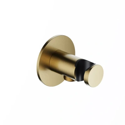 Afbeelding van Hotbath Wandsteun met uitlaat Geborsteld Messing PVD AC515BBP