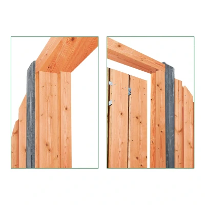 Afbeelding van Deur kozijn Red Class Wood met kader en aanslag lat H180 210cm x B90 150cm
