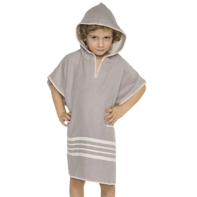 Afbeelding van Kinder Strandponcho Hamam Light Grey van Lalay maat 2 3 jaar t/m 10 11
