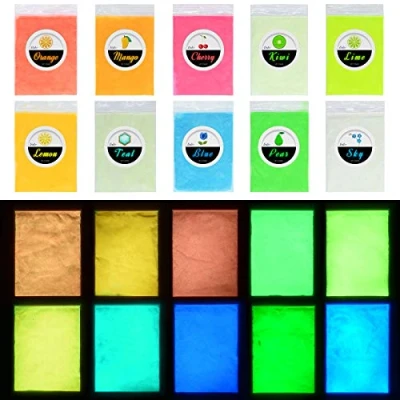 Afbeelding van Glow in the Dark Pigment Poeder Epoxyhars Kleur Kleurstoffen voor DIY Slijm Kleurset Lichtgevende Huid Veilig Langdurig Zelfgloeiend Acrylverf, Nail Art, Schilderen, Ambachten 11,3