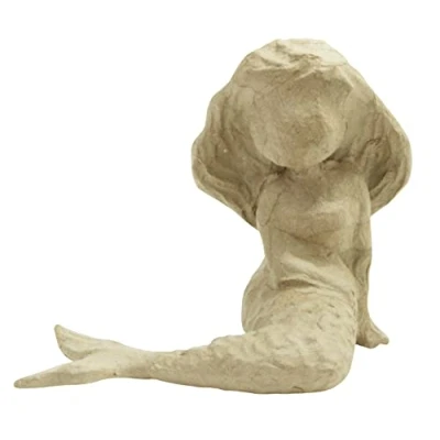 Afbeelding van Décopatch SA211C zeemeermin (van papier maché, maat S, 11,5 x 17 15,5 cm, om te personaliseren), 1 stuk, naturel