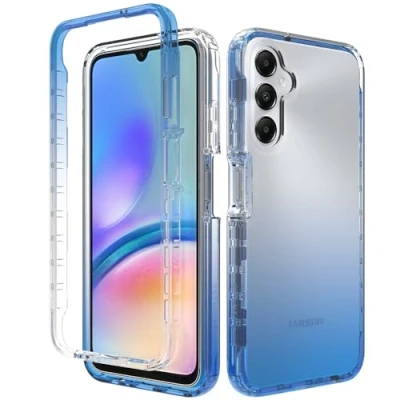 Afbeelding van XINNI Hoesje voor Samsung Galaxy A55 5G, 360 graden schokbestendige beschermende allround bescherming met ingebouwde schermbeschermer, robuuste bumper buitenhoes, blauw