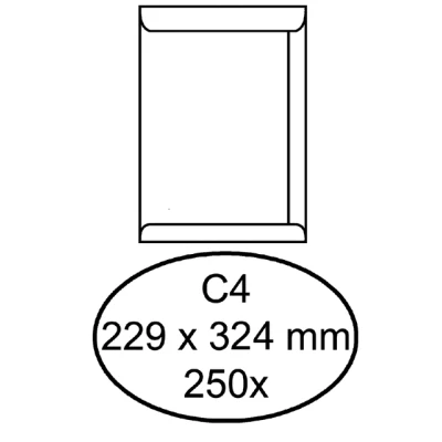 Afbeelding van Envelop Hermes akte C4 229x324mm wit 250stuks