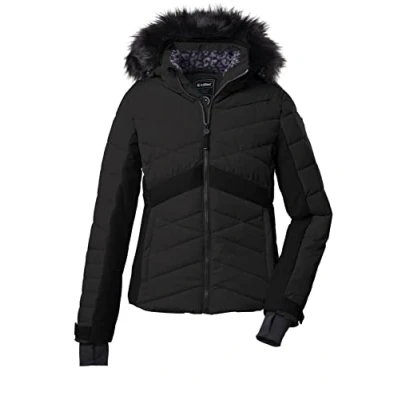 Afbeelding van killtec dames SKI jas/jas in donslook met afritsbare capuchon en sneeuwvanger KSW 210 WMN QLTD JCKT, black, 40, 38662 000